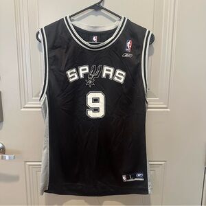 Reebok NBA Spurs Basketball Jersey #9 Parker Size Youth Large Black Sporty